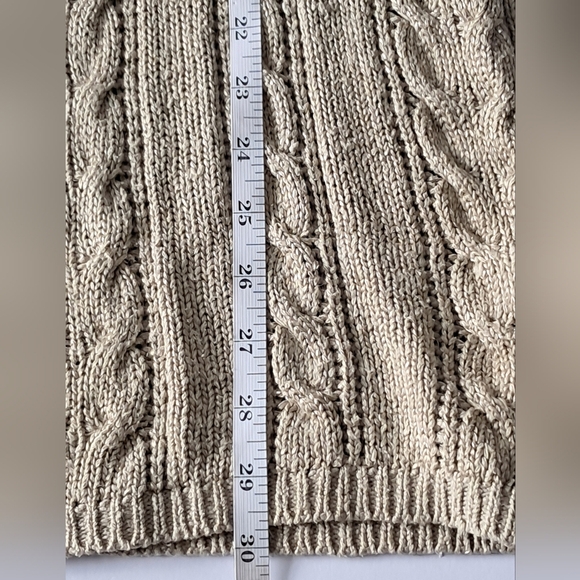 Laura Martin Collection Women's Sweater M Beige Cable Knit Silk Cotton and Rayon - Picture 10 of 10